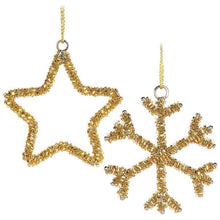 Load image into Gallery viewer, Gold Beaded Ornaments
