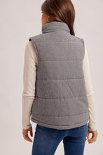 Load image into Gallery viewer, Navy Gingham Puffer Vest