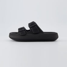 Load image into Gallery viewer, Black Buckle Slides