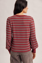 Load image into Gallery viewer, Burgundy Lennon Stripe Shirt