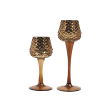 Load image into Gallery viewer, Bronze Pinecone Textured Glass T-light Holder