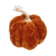 Load image into Gallery viewer, Amber Velvet Pumpkin with Gold Stem