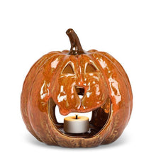 Load image into Gallery viewer, Orange Jack-O'Lantern Candle Holder