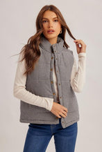 Load image into Gallery viewer, Navy Gingham Puffer Vest
