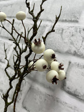 Load image into Gallery viewer, 15" Cream Berry Branch