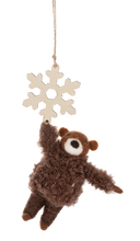 Load image into Gallery viewer, Snowflake Animal Feltie Ornament