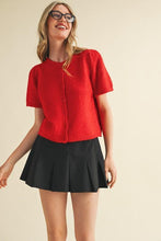 Load image into Gallery viewer, Red Short Sleeve Cardigan
