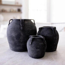Load image into Gallery viewer, Noir Black Wash Vase with Handles