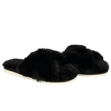 Load image into Gallery viewer, Black Tahoe Criss Cross Slipper