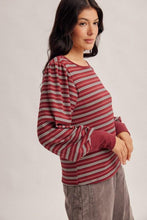 Load image into Gallery viewer, Burgundy Lennon Stripe Shirt