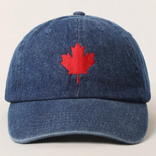 Load image into Gallery viewer, Canadian Maple Leaf Embroidered Denim Cap