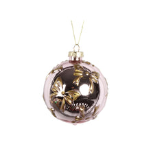 Load image into Gallery viewer, Pink &amp; Gold Bows Embossed Ornament