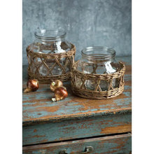Load image into Gallery viewer, Woven Willow Glass Canister