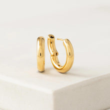 Load image into Gallery viewer, Gold Tube Huggie Earrings