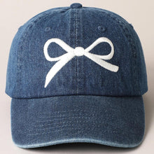 Load image into Gallery viewer, Bow Embroidered Denim Cap