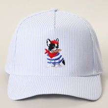 Load image into Gallery viewer, French Bulldog Stripe Trucker Hat