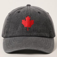 Load image into Gallery viewer, Canadian Maple Leaf Embroidered Denim Cap
