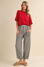Load image into Gallery viewer, Black Stripe Parachute Pants