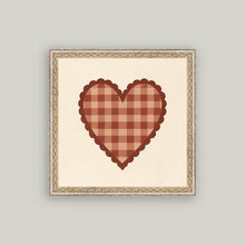 Load image into Gallery viewer, Gingham Heart Framed Art