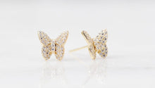 Load image into Gallery viewer, Pave Butterfly Studs