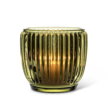 Load image into Gallery viewer, Moss Ribbed Glass Votive