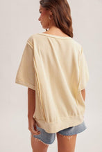 Load image into Gallery viewer, Khaki Heart Waffle Loose Fitted T Shirt