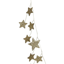Load image into Gallery viewer, Gold Glitter Paper Star Garland