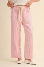 Load image into Gallery viewer, Pink Stripe Daisy Drawstring Pants