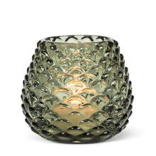 Load image into Gallery viewer, Green Pinecone Tealight Glass