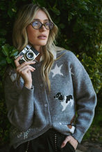 Load image into Gallery viewer, Dog Print Knit Cardigan