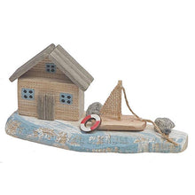 Load image into Gallery viewer, Wooden House &amp; Sailboat