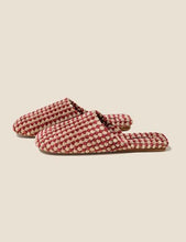 Load image into Gallery viewer, Red Colour Block Cozy Textured Woven Slippers
