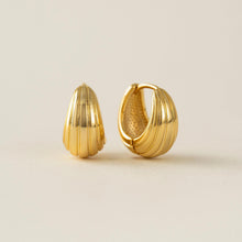 Load image into Gallery viewer, Groove Tear Drop Hoop Earrings