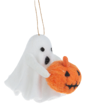 Load image into Gallery viewer, Wool Handcrafted Ghost Ornaments