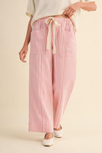 Load image into Gallery viewer, Pink Stripe Daisy Drawstring Pants