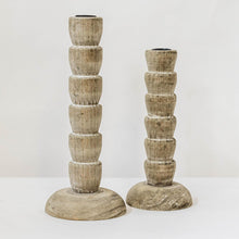 Load image into Gallery viewer, Ribbed Wooden Candle Sticks