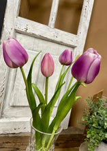 Load image into Gallery viewer, 12" Real Touch Lavender Tulip Bundle