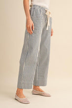Load image into Gallery viewer, Navy Striped Daisy Drawstring Pants