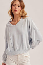 Load image into Gallery viewer, Dusty Blue Penelope Waffle Oversized Terry Top