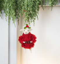 Load image into Gallery viewer, Sheep in Red Fuzzy Knit Coat