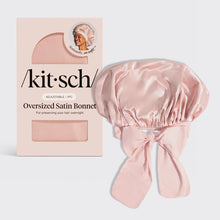 Load image into Gallery viewer, Blush Adjustable Oversized Satin Bonnet