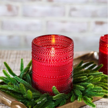 Load image into Gallery viewer, Red LED Beaded Glass Candle