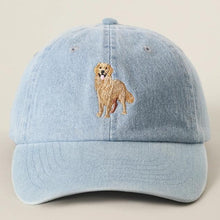 Load image into Gallery viewer, Golden Retriever Embroidered Denim Cap