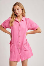 Load image into Gallery viewer, Pink Mia Ruffled Pocket Mini Dress