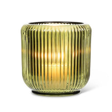 Load image into Gallery viewer, Moss Ribbed Glass Votive